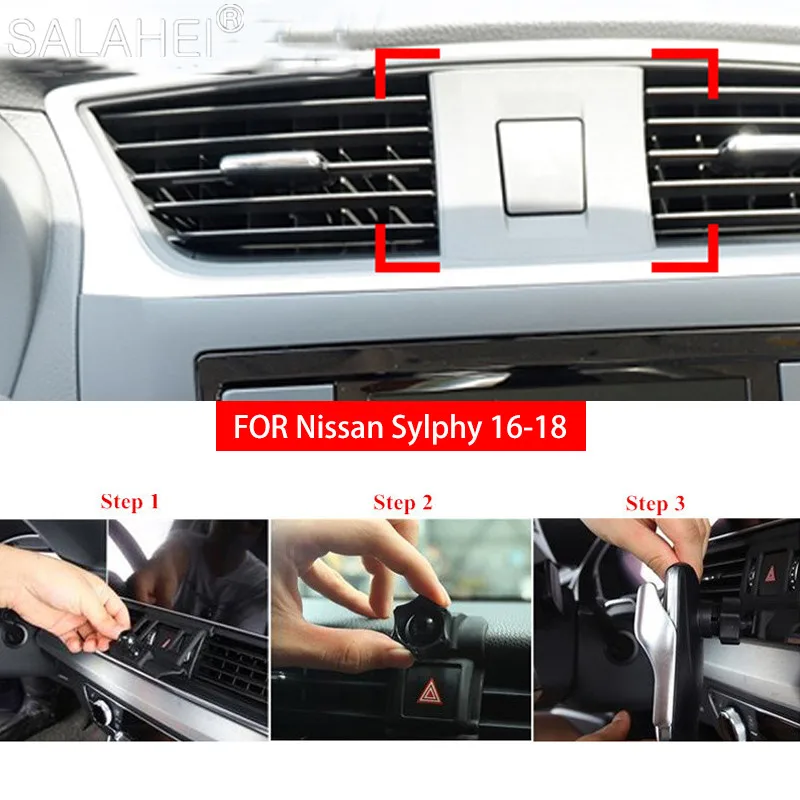 

For Nissan Sylphy 2016 2017 2018 Car Mobile Holder Bracket Smart Cell Hand Phone GPS Stand Air Vent Cradles Mounts Accessories
