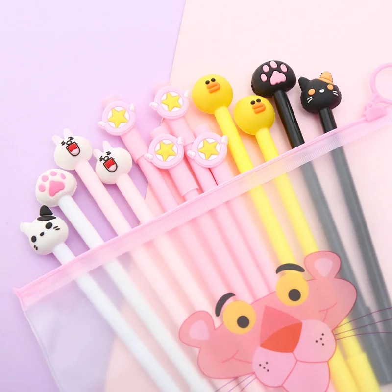 Набор гелевых ручек для смешивания, 12 шт., Kawaii, мультяшная, креативная, милая, крутая, фламинго, авторучка, чернильные ручки, офисные, стационарные, поставка с сумкой для карандашей - Цвет: 20
