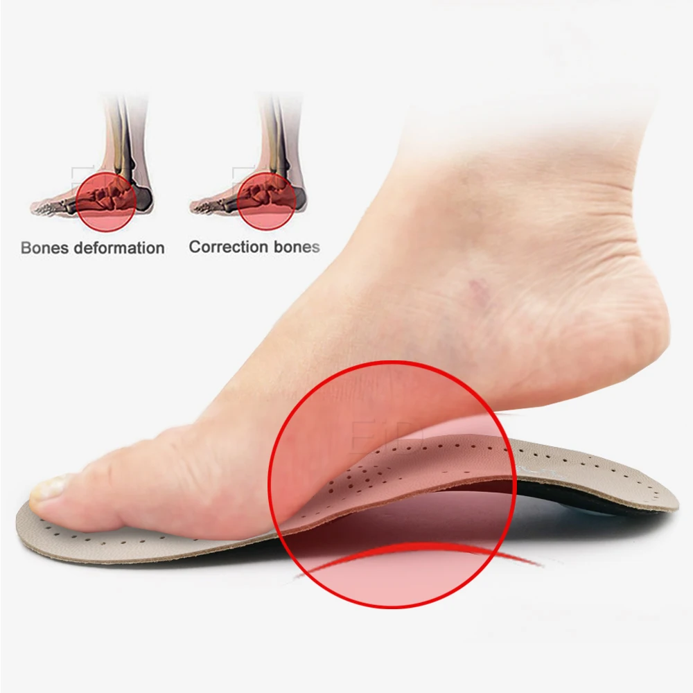 Premium Genuine Leather Orthopedic Arch Support Insoles for Enhanced Comfort