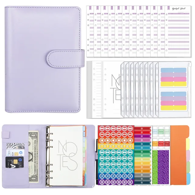 A6 Binder Budget Planning Notebook Cover Folder: An All-in-One Financial Planner Envelope Set