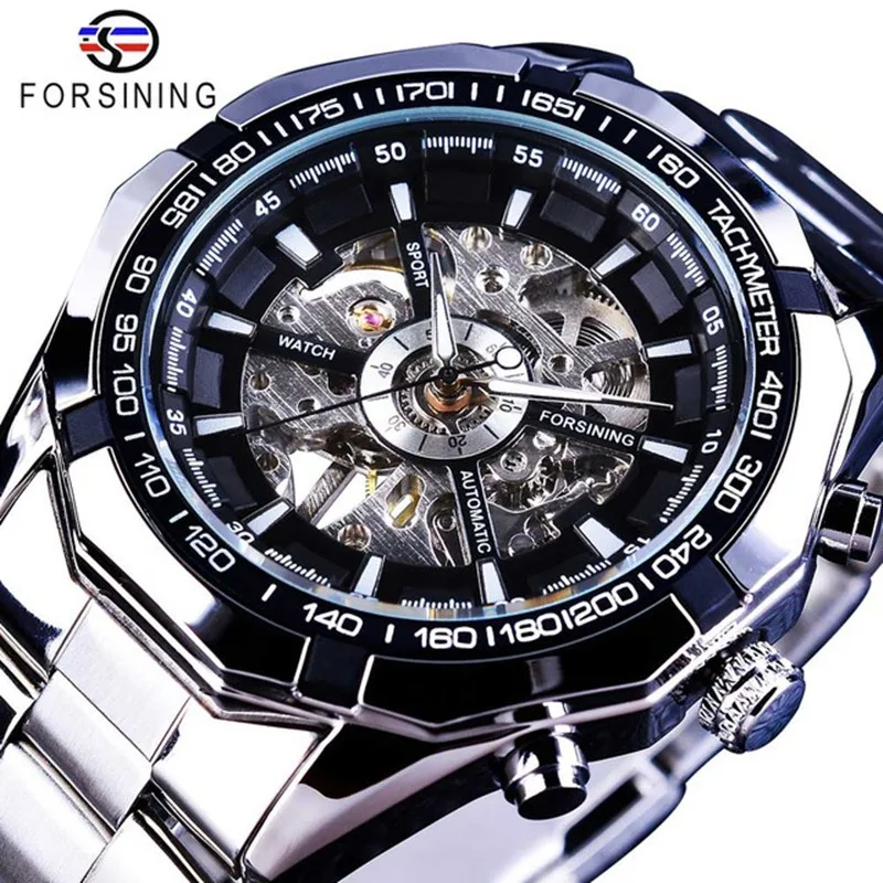 

New Style forsining 340 Classic Style Men Fashion Casual Hollow out Night Light Fully Automatic Analog Watch