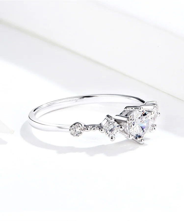 Bamoer, ослепительное Сверкающее обручальное кольцо на палец для женщин, Твердое Серебро, 925, ювелирное изделие, для свадьбы, для женщин, Bijoux SCR568
