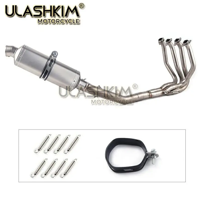 Motorcycle Full System Exhaust Muffler Modified Middle Link Pipe Slip On For kawasaki Z800 2013