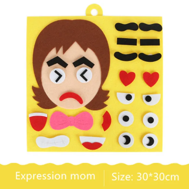30CM*30CM DIY Toys Emotion Change Puzzle Toys Creative Facial Expression Kids Learning Educational Toys For Children Funny Set 5