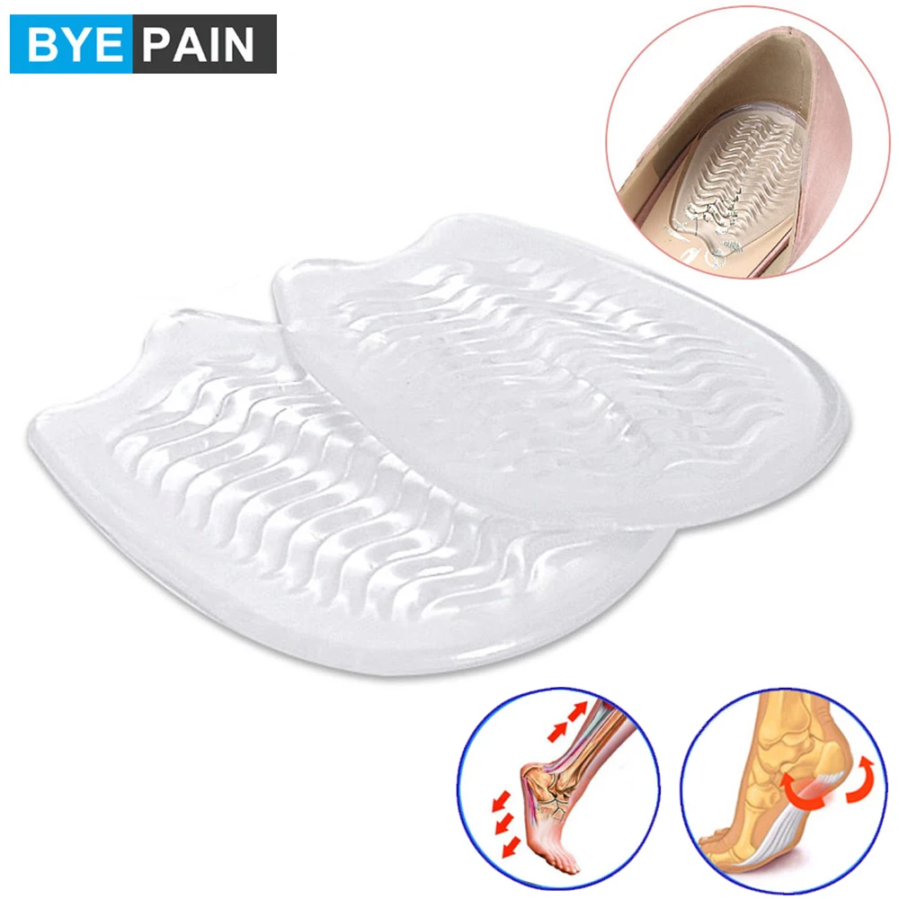 1Pair Silicone Soft Insert High Heel Comfort Pads Feet Care Accessories Shock Absorbing Transparent Thread Shoe Insoles 1pair foot care heel grips liner microfiber leather cushions inserts for loose shoes shoes too big improved shoe fit comfort