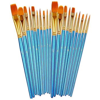 

Paint Brushes Set, 20 Pcs Round Pointed Tip Paintbrushes Hair Artist Acrylic Paint Brushes for Oil Watercolor, Nail Art