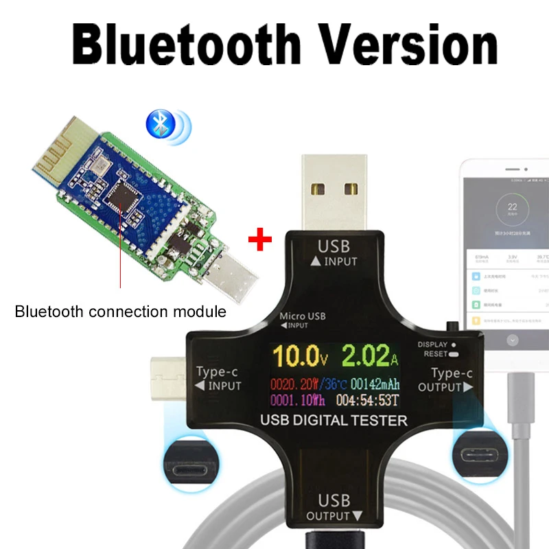 PD USB цветной Тестер 12 в 1 DC Цифровой вольтметр Ток Напряжение тип-c метр Ампер Амперметр детектор запасные аккумуляторы для телефонов зарядное устройство индикатор - Цвет: TFT-Color Tester