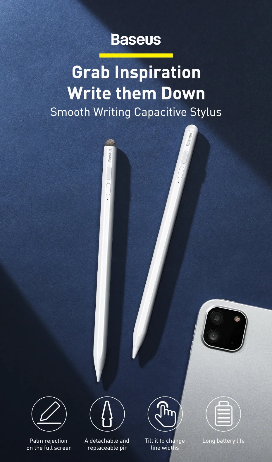 Baseus stylet pour tablette, stylo Anti-humidité-0
