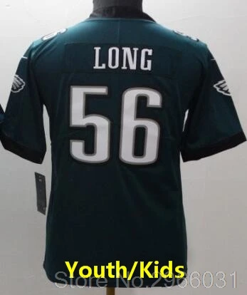 Philadelphia Качественные Детские Молодежные 36 Jay Ajayi 17 Alshon Jeffery 20 Brian davkins 27 Malcolm Jenkins 56 Chris Long jersey - Цвет: for kids youth