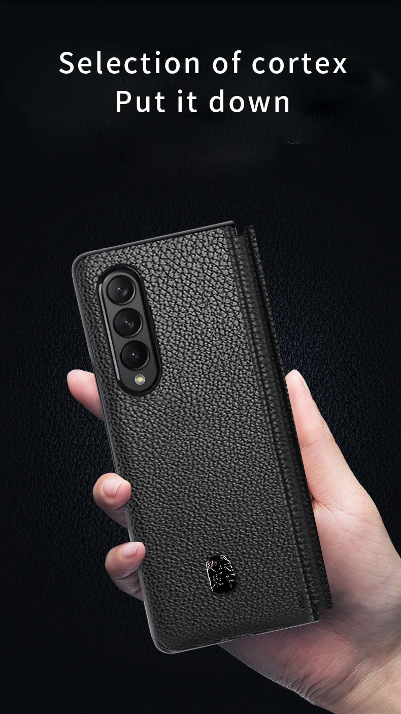 cute phone cases for samsung  Leather Protection Cover For Samsung GalaxyZ Fold2 Case Sumsung ZFold3 5G Leather Case Folding Screen Anti-drop Shockproof Coque samsung cute phone cover