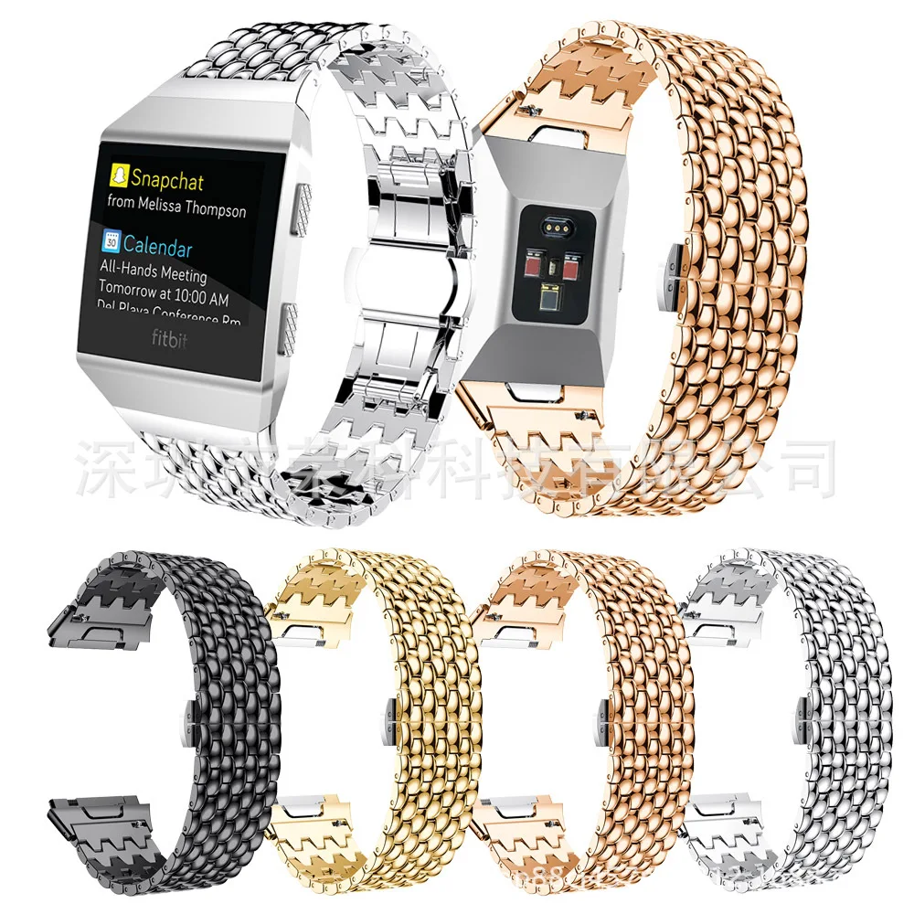 

Suitable for Fitbit Ionic Dragon Design Steel Belt Smart Watch Strap Heart Rate Bracelet Stainless Steel Alloy Watch Strap