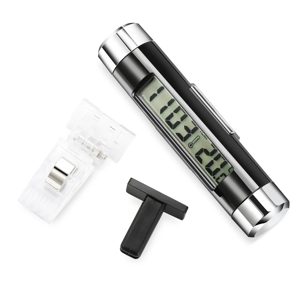 Car Digital LCD Clock Electronic Thermometer Accessories for