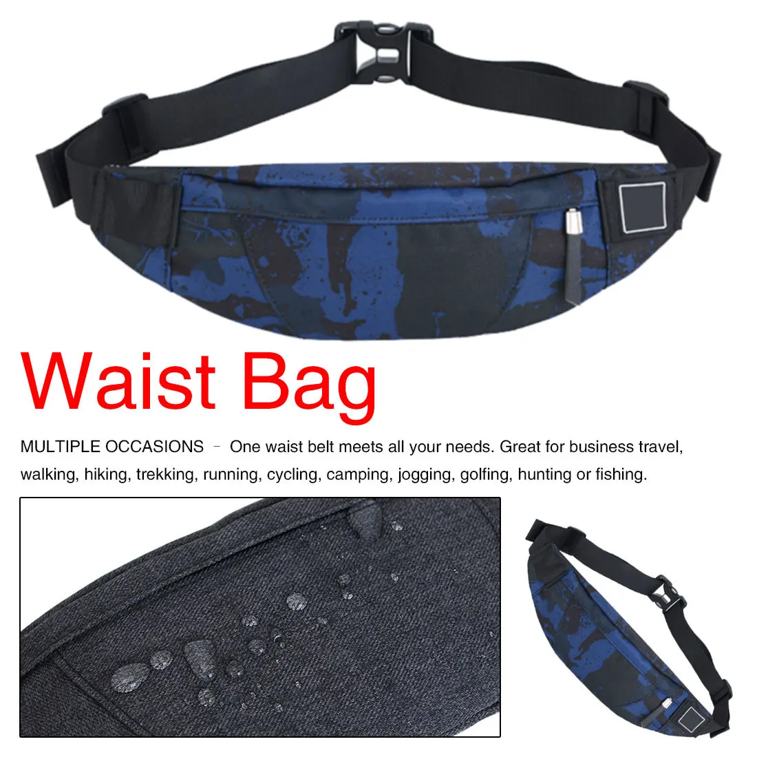 Поясная Сумка Черный Водонепроницаемый Поясная барсетка мужской кошелек подростковый дорожный кошелек ремень Мужские поясные сумки портсигар чехол для телефона