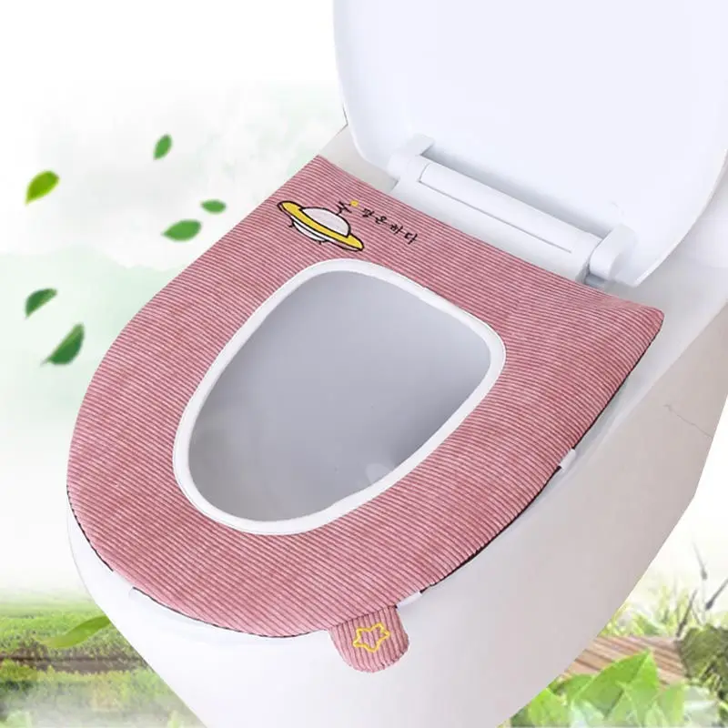 Glue pink spaceship С ручкой коврик для унитаза мультфильм коврик для унитаза молния коврик для унитаза водонепроницаемый Туалет утолщенная Подушка WC мягкая подушка - Цвет: Glue pink spaceship