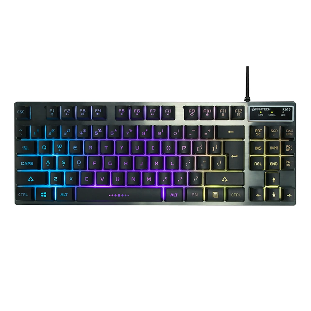 Fantech K613 Профессиональный Usb игровая клавиатура с подсветкой 87 клавиш Проводная игровая клавиатура