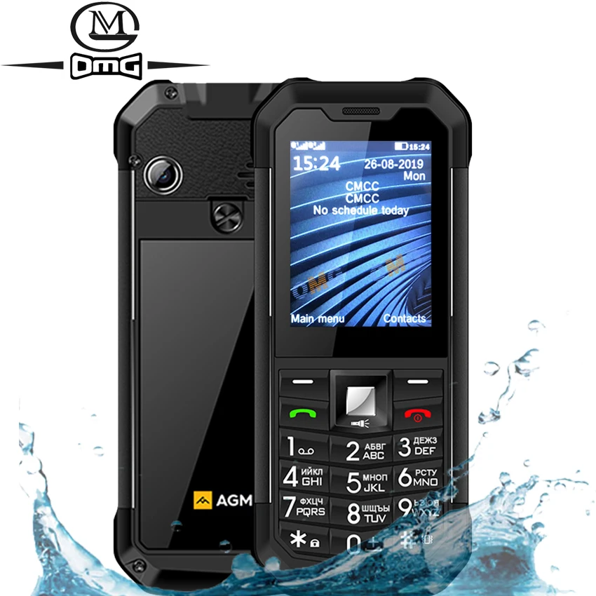 Дешево Оригинальный AGM M3 русская прочная клавиатура IP68 водонепроницаемый ударопрочный мобильный телефон кнопка Dual SIM 1970 мАч разблокировка фонарик