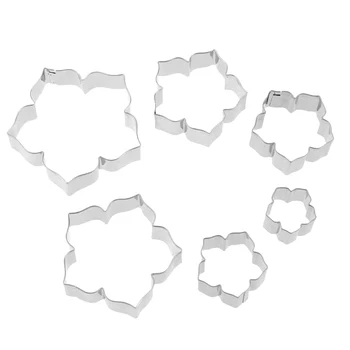 

Big deal 6pcs/set Stainless Steel Fondant Cake Mold Petunia flower Cookie Cutter Biscuit Chocolate Cake Decorating Tools