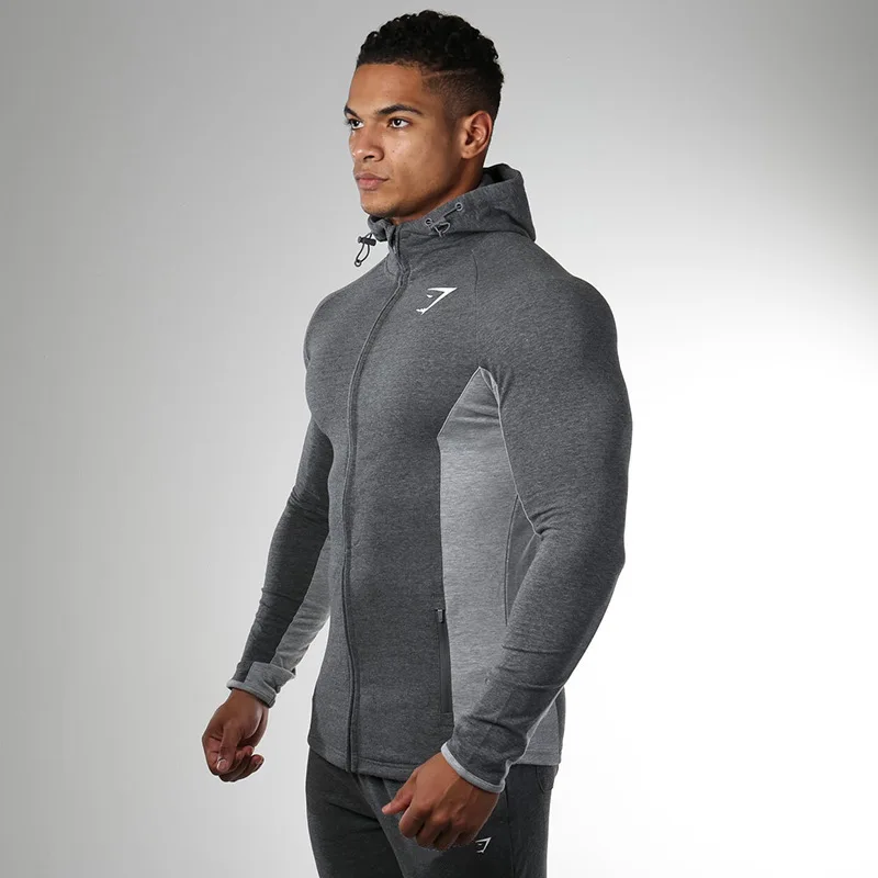 

Men's Breathable Jacket Muscle Autumn and Winter Elastic Tights Jacket Men's Outdoor Sports Hooded Cardigan Running Windcheater