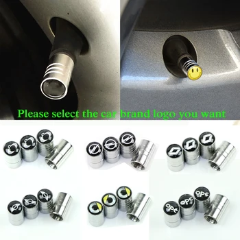 

4pcs Aluminum Wheels Tire Valve Caps Stem Cover with Brand Logo for Audi Ssangyong Smart Toyota Opel Volvo Chevrolet Accessories