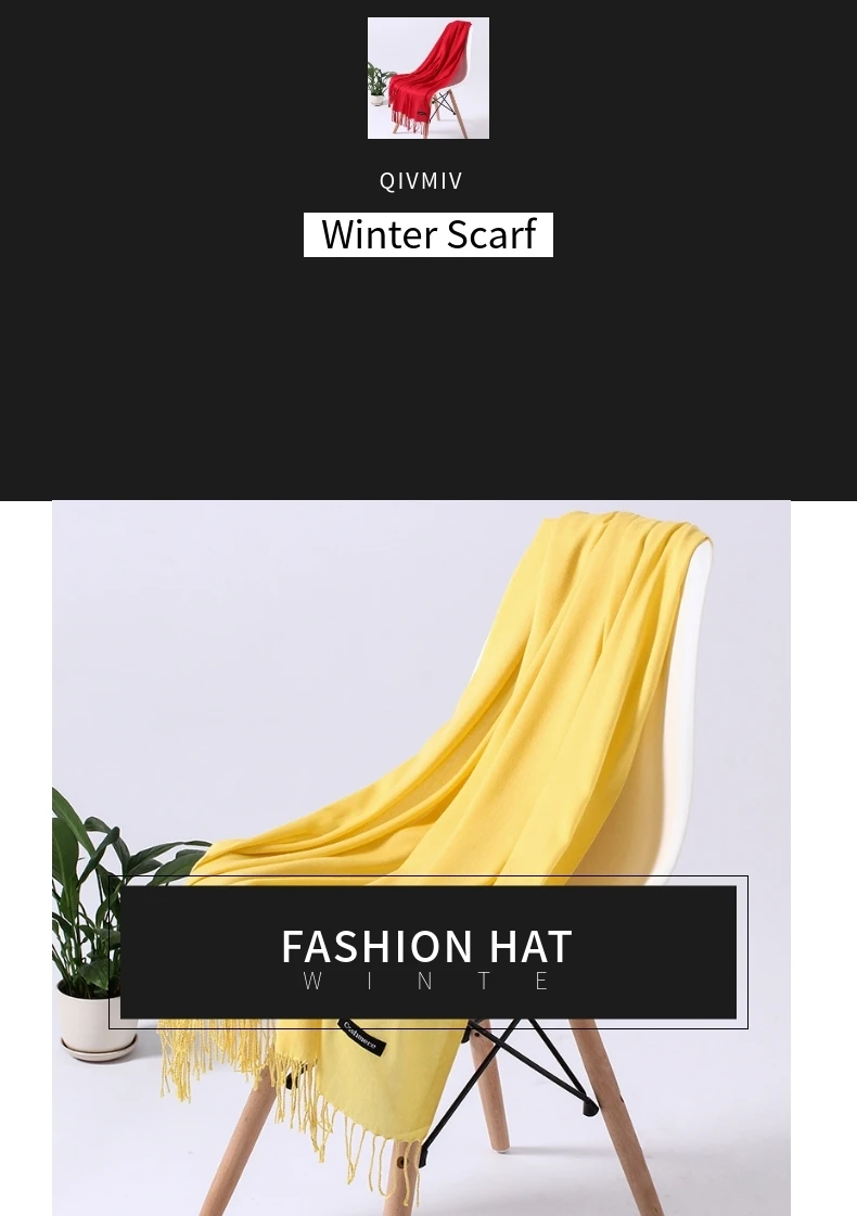 Модный женский шарф, осенний зимний шарф, кашемировые шарфы, шали, солидные женские конверты, палантины, милый женский шарф из пашмины