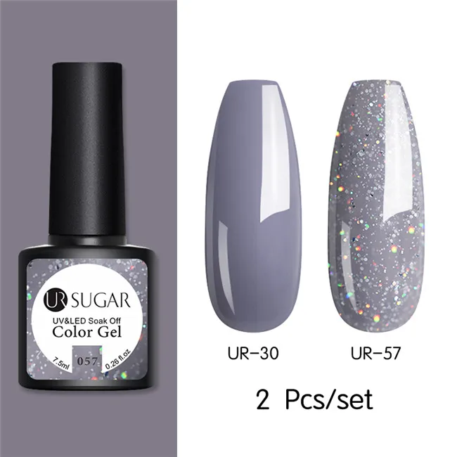 2pcs set10 Ur Sugar Блеск УФ набор гель-лаков для ногтей телесного цвета Цвет серии светодиодный Гель-лак для ногтей, Лаки! полупостоянная лак для ногтей с блестками гель 2 шт./компл - Цвет: 2pcs set10