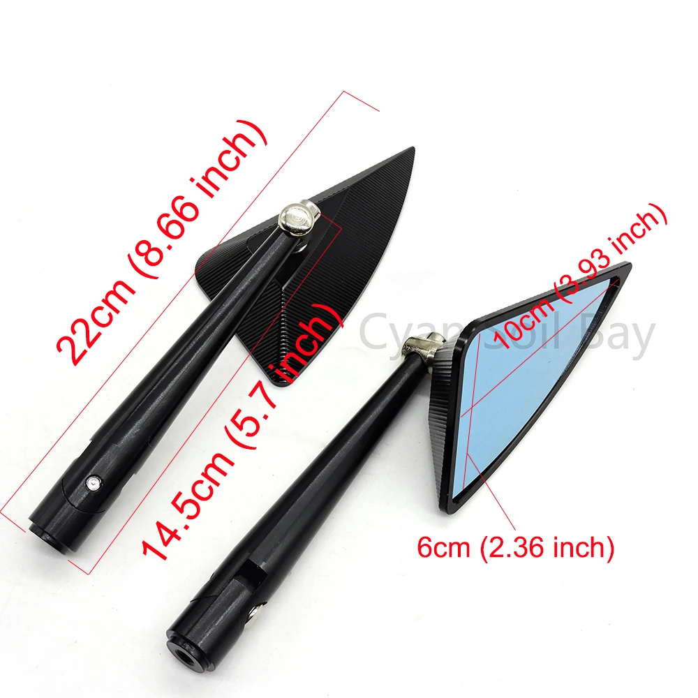 Universal 6mm/8mm/10mm CNC Motorcycle Rearview Side Mirrors Street Sports Bike Chopper Ruiser Moto Rear View Mirrors Accessories