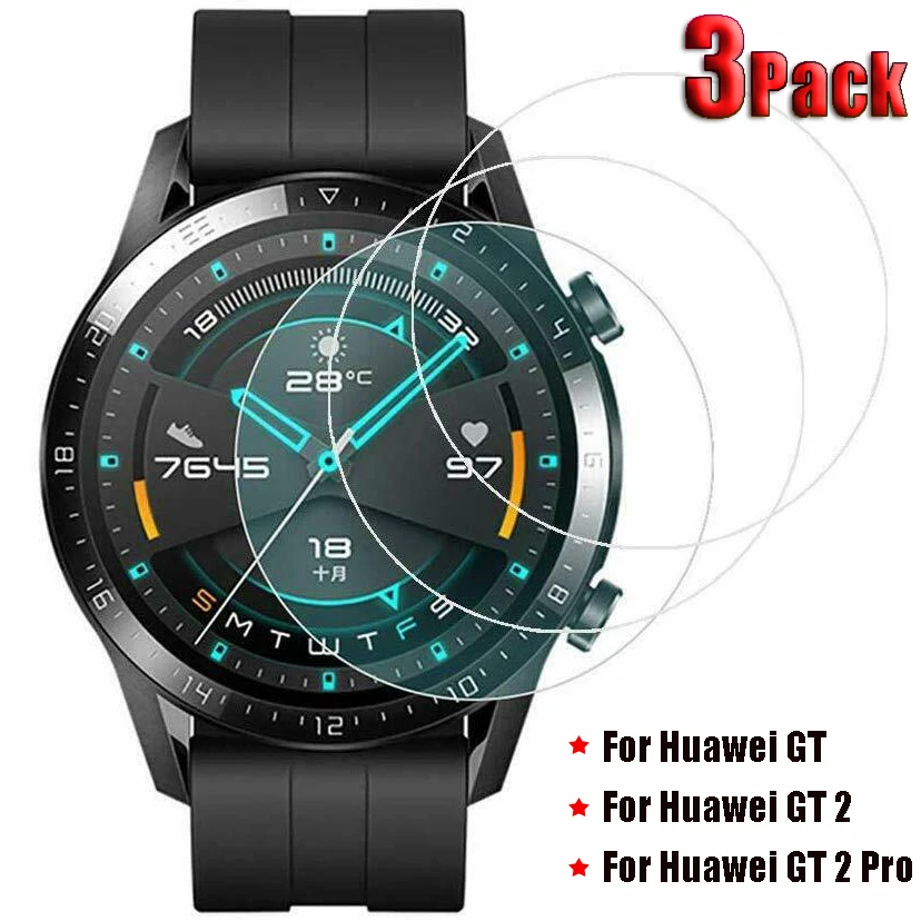 3 paketa kaljenog stakla zaštitnika ekrana za Huawei Watch GT 2 Pro Zaštitno staklo za pametni sat otporno na eksploziju protiv ogrebotina