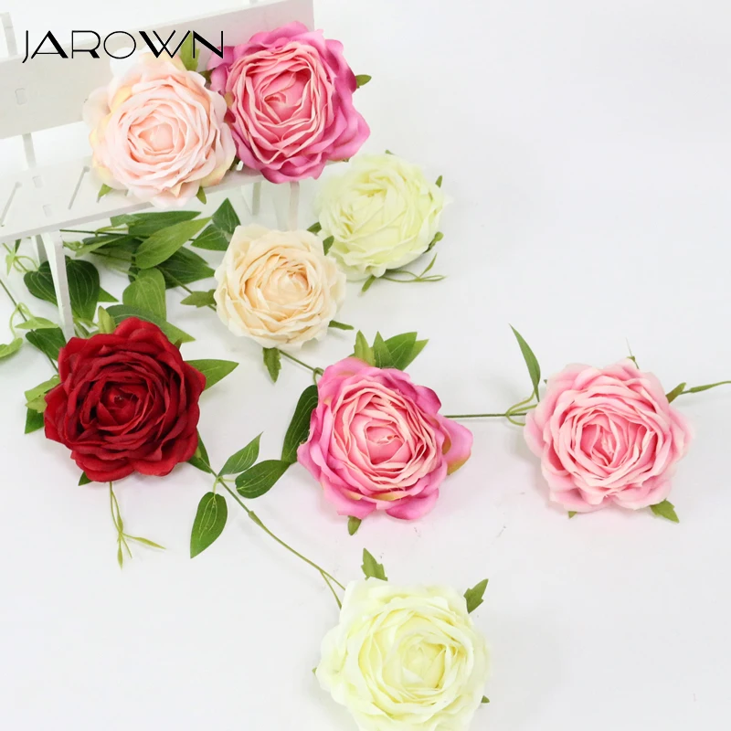 JAROWN Artificial Rose Flower Heads High Quality Silk Flowers Wedding