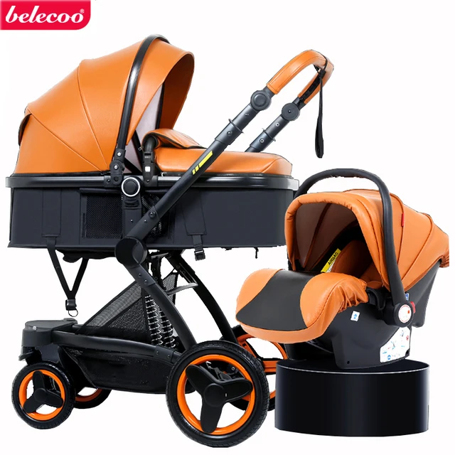 $US $142.10  Belecoo baby stroller 2 in 1/ 3 in 1 High landscape stollers Eco Leather Shock Absorber four wheel 