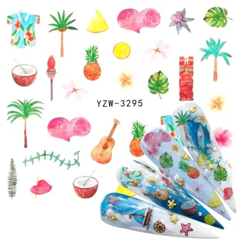 

1 PC Summer Fruit Beach Stickers For Nails Manicure Nail Art Design Water Transfer Watermark Beauty Decals