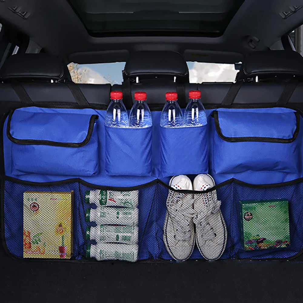 

Car Trunk Organizer Multi-use Oxford Automobile Seat Back Organizers Adjustable Backseat Storage Bag Net High Capacity
