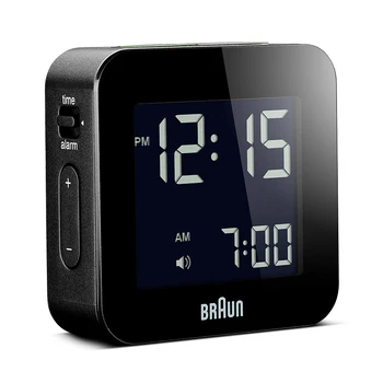

Germany Mini Imported Travel Digital Alarm Clock Simple Mute Portable Compact Led Bedside LCD Travel Alarm Clock