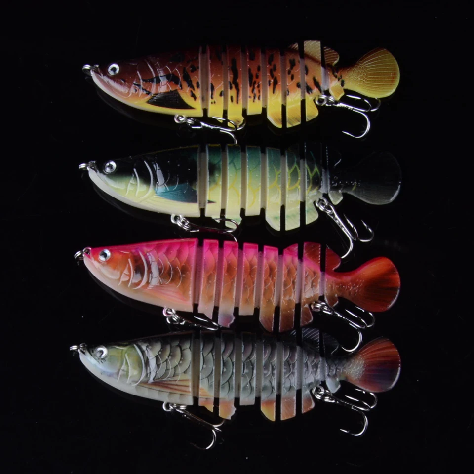 

4PCS Trolling Fish Lures Swim Minnow Wobbler Multi-section Hard Bait 12cm/24g Artificial Crankbait Jig Pesca Fishing tackle Lure