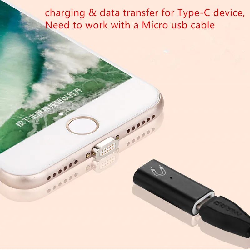 Магнитный адаптер USB Type C для Samsung S8 plus Note8 C9pro C7pro S9 C5pro A3 A5 A7 2017 LG G6 G5 V20 Nexus