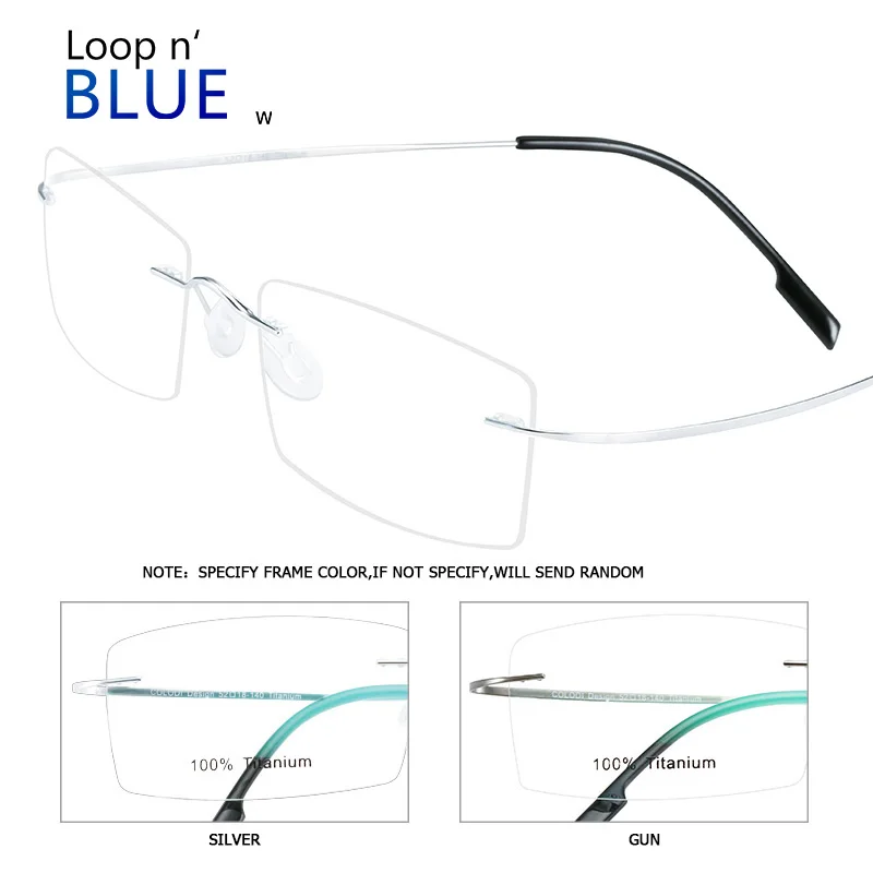 

Ultralight Titanium Men Brand Rimless glasses Reading Glasses