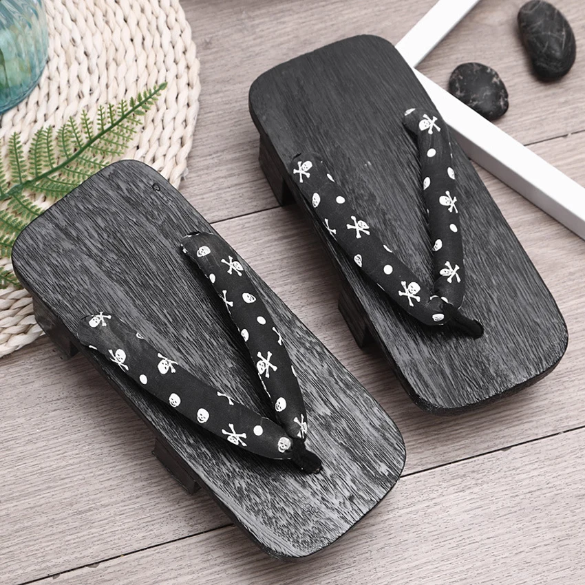 Tanie Unisex kobieta Paulownia drewniane japońskie tradycyjne Geta drewniaki człowiek Naruto Ninja Cosplay buty klapki sandały wyjściowe