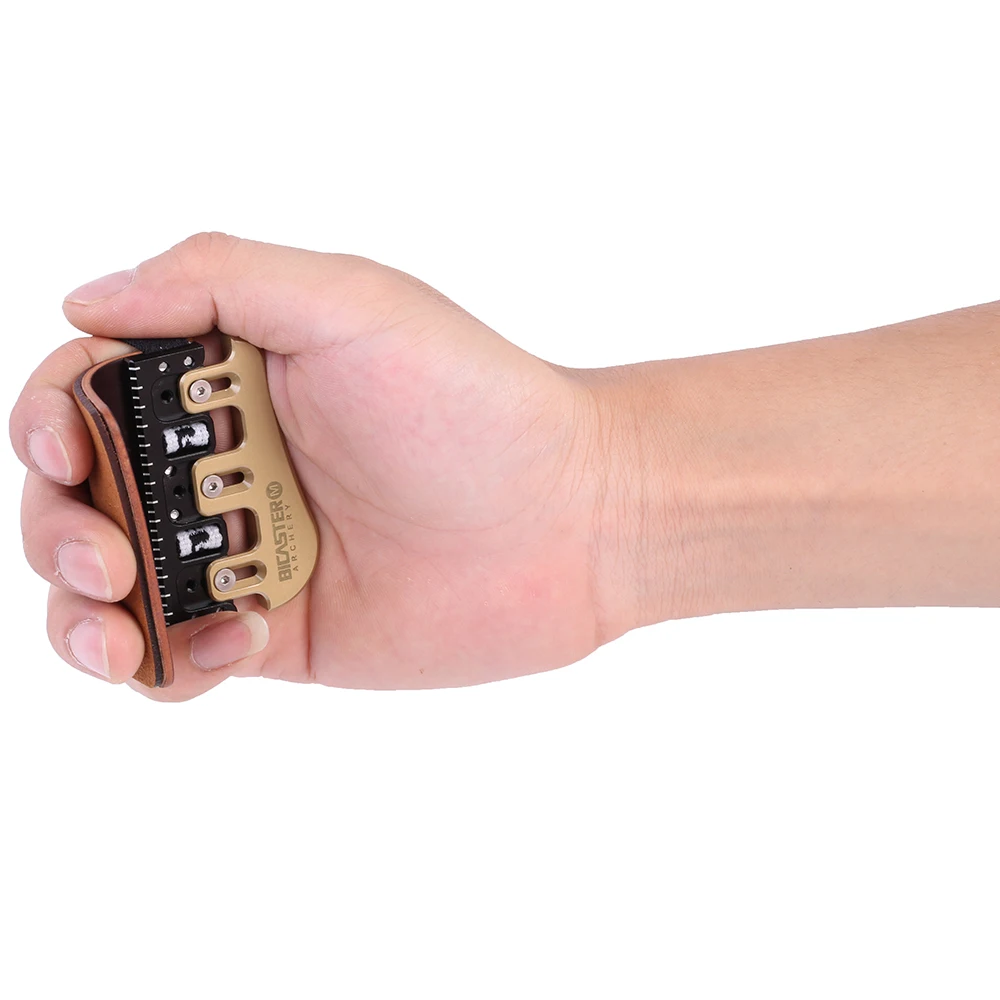 Bicaster Barebow Finger Tab Horween Cordovan Leather + Brass Plate