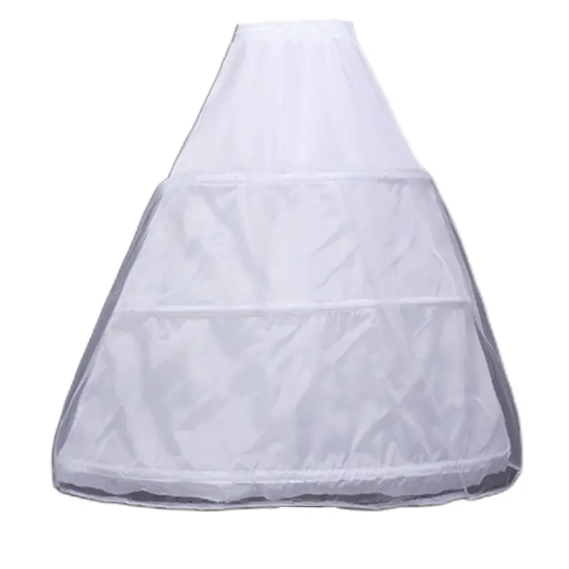 

Women 3 Hoops Netting Tulle Petticoat Full Length Adjustable Drawstring Waist Crinoline Skirt Wedding Dress Ball Gown Underskirt