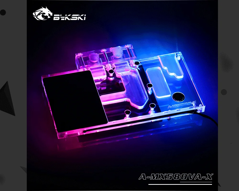 Bykski A-MX58OVA-X, полное покрытие видеокарты блок водяного охлаждения, для Maxsun RX580