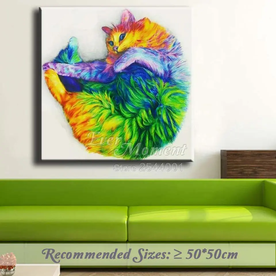 Ever Moment красочные кошки DIY Dimoand Живопись Мозаика полный квадратный сверла животных Pet серии ремесло подарок украшение дома ASF981