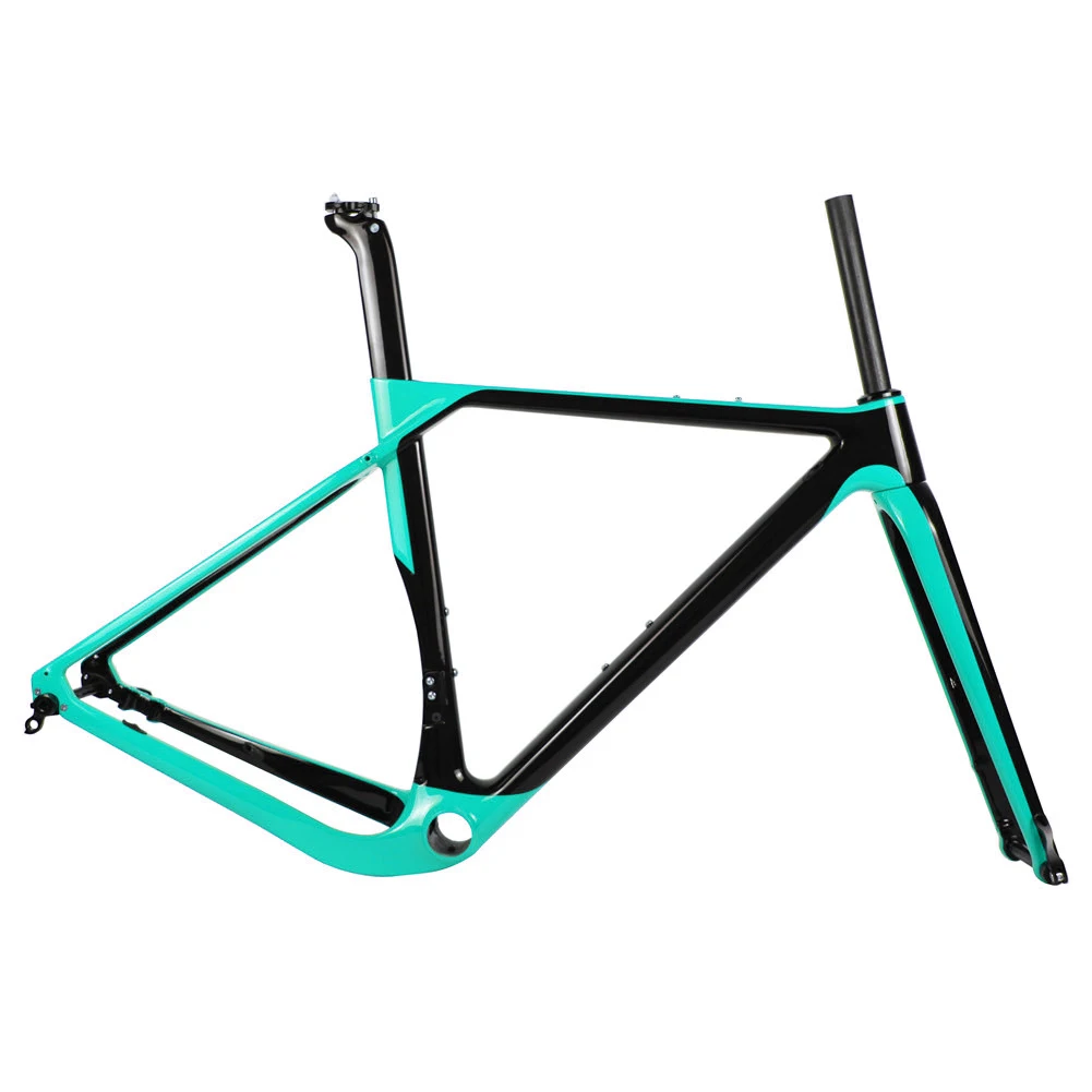 Spcycle полный углерода гравия велосипеда Aero дисковый тормоз Велокросс, дорога велосипедный спорт комплект Размеры 49/52/54/56 см - Цвет: Celeste Color