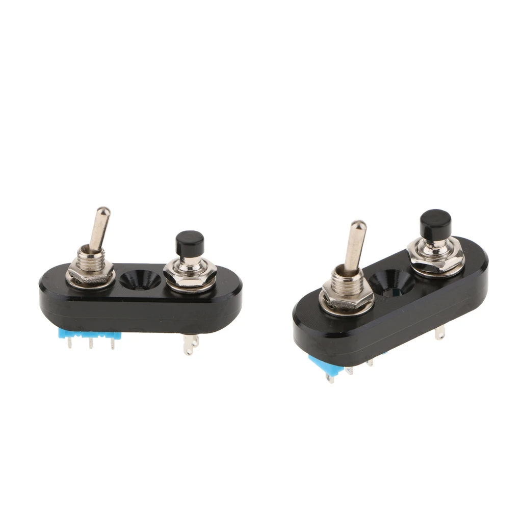 2pcs Motorcycle ATV Waterproof Handlebar Headlight Switch Spot light On Off Switch Handle Grip Horn Push Button Assy - Black