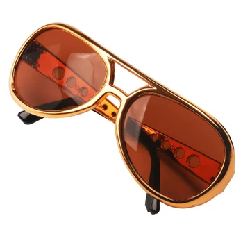 

Celebrity Glasses Shades 50's Rockstar Sunglasses Funny Party Costume Gold