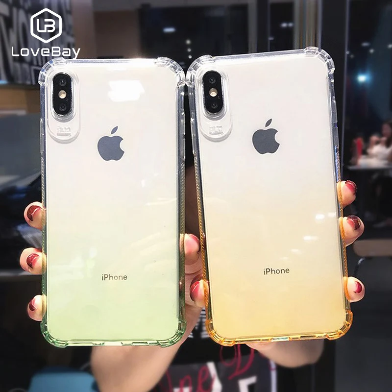 

Lovebay Phone Case For iPhone 6 6s 7 8 Plus X XR XS Max Fashion Gradient Color Air Bags Shockproof Design Soft TPU For iPhone X