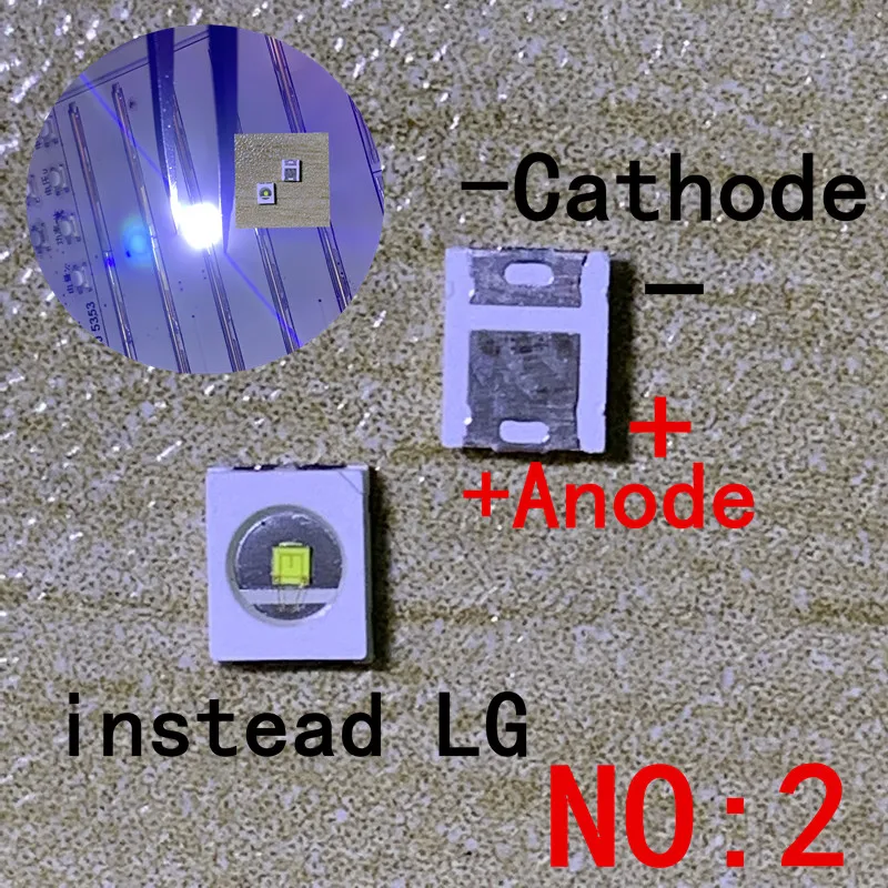 50 шт. в LG SMD светодиодный 3528 2835 1 Вт 3 в Bianco Freddo для ТВ/lcd Retroilluminato - Испускаемый цвет: NO2