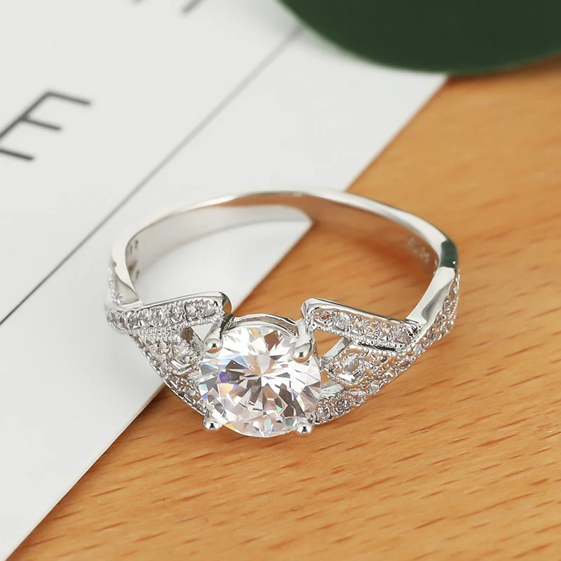 Новое Изысканное серебряное обручальное кольцо с цирконом для женщин Bijoux Anel Femme обручальное кольцо, украшения для бракосочетания подарок