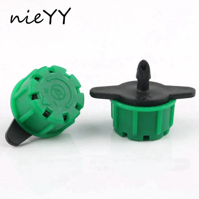 

10pcs Adjustable 8 Holes Scattering Spray Green Nozzle Connect 4/7 Mm Hose Garden Irrigation Misting Micro Flow Dripper Drip