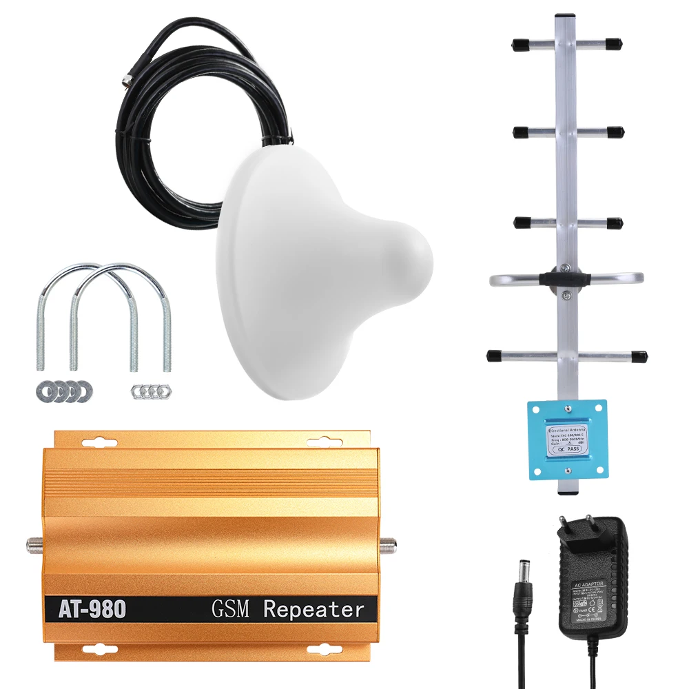 

AT980 Mobile Phone Signal Booster Cell Phone 2G GSM900MHz Signal Repeater for Home Amplifier Complete Set Booster Signal