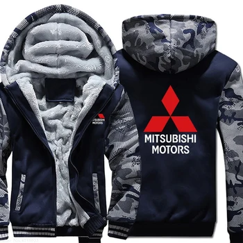 

Winter Men Casual Mitsubishi sweatshirt Fleece zipper hoodies coat Man new arrived jackets