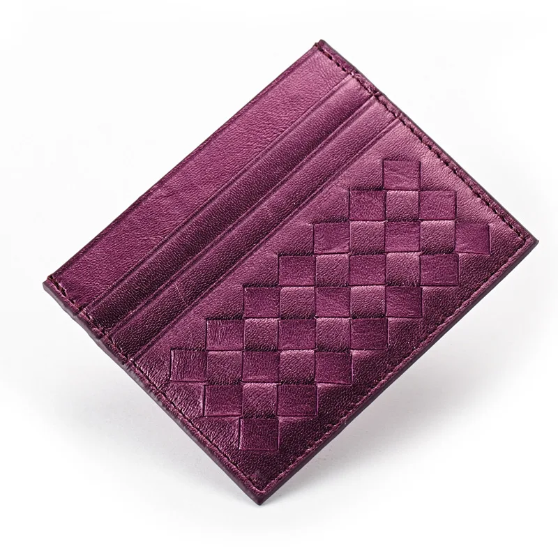 

Thin Mini Sheepskin Women's Bus Wallet Card Bit More Fashion Wholesale Taobao Men Weaving Card Holder Document Package